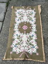 Vintage embroidered panel rug - panel,