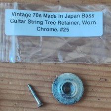Vintage 70s Japan Jazz J P Precision Bass String Tree Retainer Worn Chrome #25