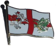 England pin badge - England flag + St George and Dragon St George's day