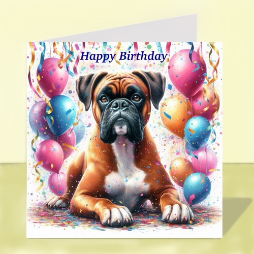 Boxer dog birthday greetings - birthday,