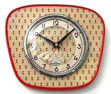 NEW 25cm Retro Style Wall Clock - Mid Century Style Vintage French Style Red
