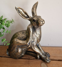 Bronze sitting hare - hare, rabbit