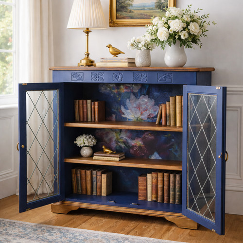 Navy blue display drinks - display,