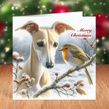 Whippet Dog Christmas Card