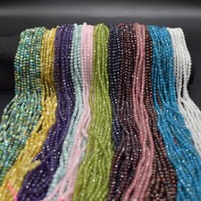 4mm Gemstone Faceted Round Beads - 15" Strand - for Jewellery Making