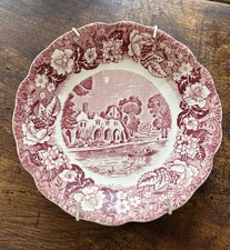 Medmenham® Abbey Thames River Scenes Palissy Pottery England Saucer Bread butter