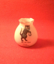 Devonia Art Crested China Lucky Black Cat Cheddar Crest