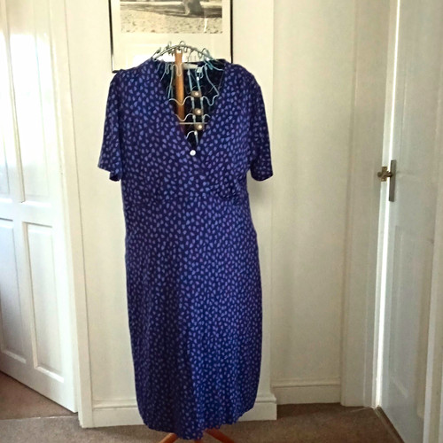 Adini purple neck midi dress - purple,
