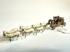 Vintage Miniature Brass Diecast Royal Coronation Stage Coach Painted Lead Horses