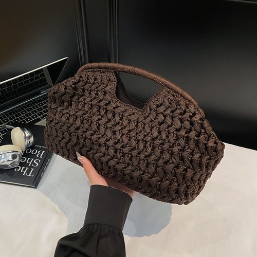 Women straw tote bag handmade - straw,