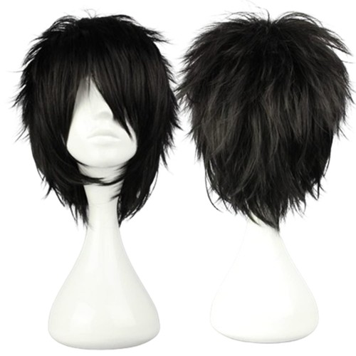 Short black spiky - short,
