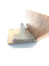 VINTAGE CARPENTERS TOOL NAME PUNCH W PATTERSON AND MITRE BLOCK STAMPED