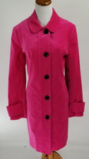 Boden US Size 12 Keswick Velvet Button Front Coat Bright Pink