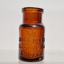 Antique amber chemist bottle - amber,