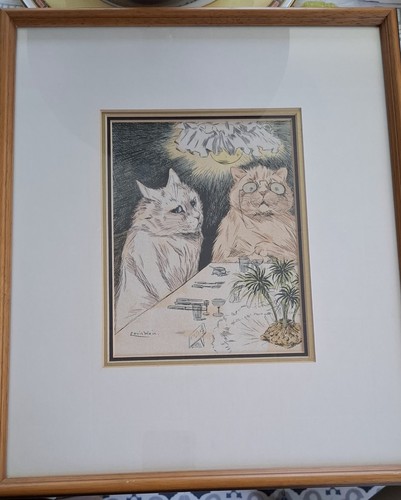 Louis wain framed cat print - wain,