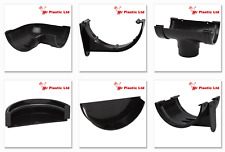 Polypipe 150mm Large Half Round Gutter & 110mm Round Down Pipe Fittings in Black