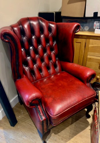 Chesterfield red leather - chesterfield,