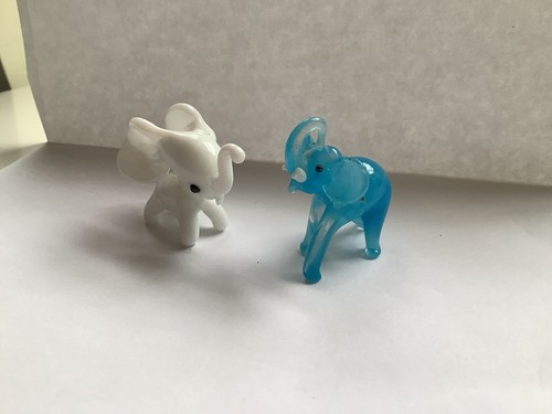 Vintage glass elephants - 2,