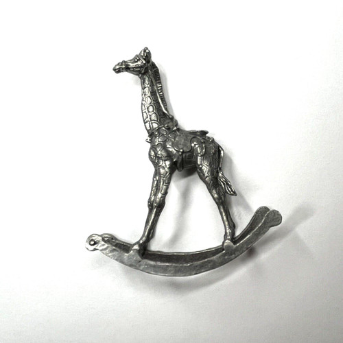 Vintage pewter rocking giraffe - rocking,
