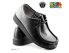 Boys Kids Coated Leather Casual Lace Up Walking Formal Smart School Shoes Size