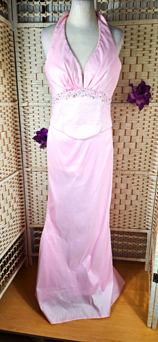 Dynasty pink satin beaded - satin,