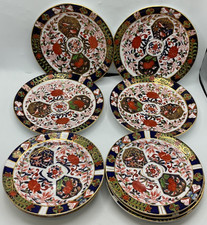 12x Royal Crown Derby Pattern 198 Dinner Plates 4x 23cm + 8x 23cm Flowers Birds