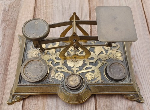 Antique brass postage scales - antique,