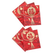  6pcs Chinese Red Envelopes 2025 Chinese New Year Hong Bao Lai See Lucky Money
