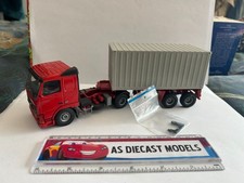 (CB) Tekno Volvo FH Plain Red with Skeletal Trailer & Container 1/50