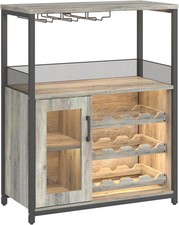 Wooden Home Bar Cabinet Wine Racks Wine Drinks Cabinet with Glass Rack LED light