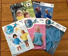 VINTAGE PETER PAN & WENDY  KIDS KNITTING CROCHET PATTERNS P47 P138 P204 402 739
