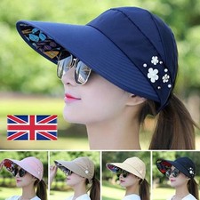 Women Ladies Summer Wide Brim Foldable Sun Hat Anti-UV Beach Visor Caps Hats NEW