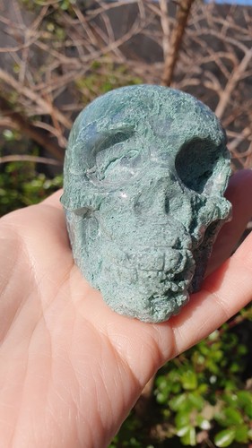 Druzy moss agate skull crystal - druzy,