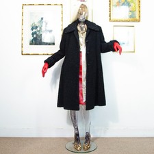 Vintage 60s Black Bouclé Wool