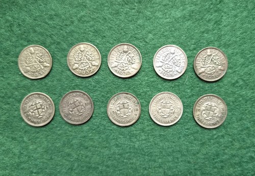 George vi three pence - &,
