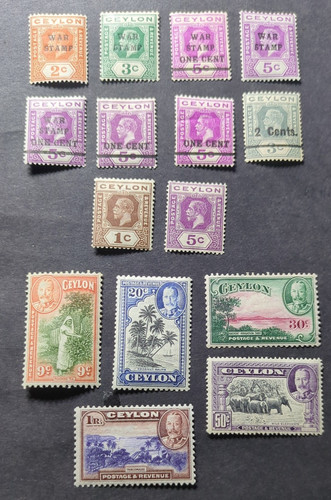 Ceylon nhm stamps - ceylon, gv