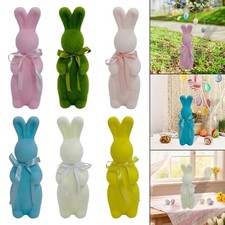 Flocked Easter Bunny Figurine