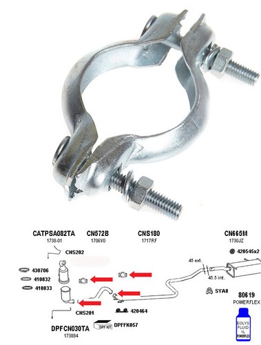 Exhaust pipe clamp - exhaust,