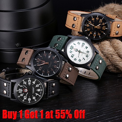 Men military leather date - men’s,