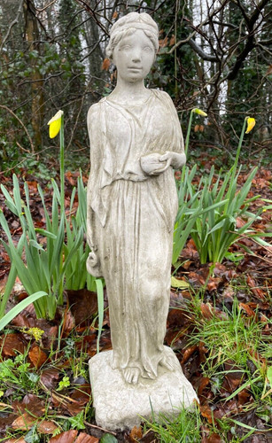 Greek lady stone garden statue - stone,