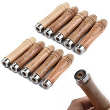 10pcs Wooden File Handle Replacement-Strong Metal Collar For File Craft Tool 9cm
