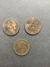 GB Queen Victoria Pennies 1867 1870 & 1901