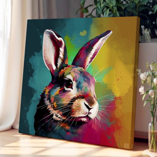Rabbit digital art - canvas, wall