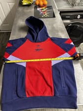 Retro adidas Arsenal FC Travel Lifestyler Hoodie Large Red Blue See Pics