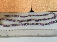 A 95cm amethyst chip, bead (Silver?)and a magnetic stone versatile necklace