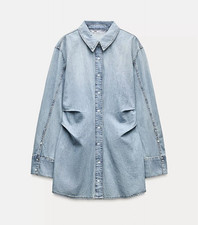 ZARA LIGHT DENIM MINI DRESS