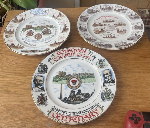 Vintage colliery plates set - vintage, uk
