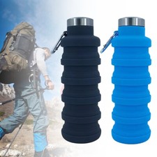 Foldable Water Bottle 500ml Collapsible Silicone Drink Outdoor Retractable Carry