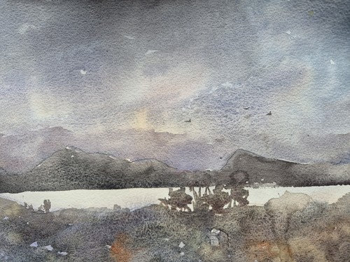 Highlands scotland watercolour - highlands,