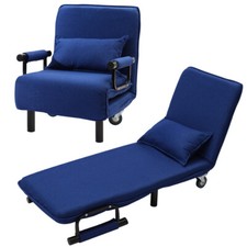 Fold Out Armchair Futon Folding Single Sofa Chair Bed Recliner Lounger Sleeper